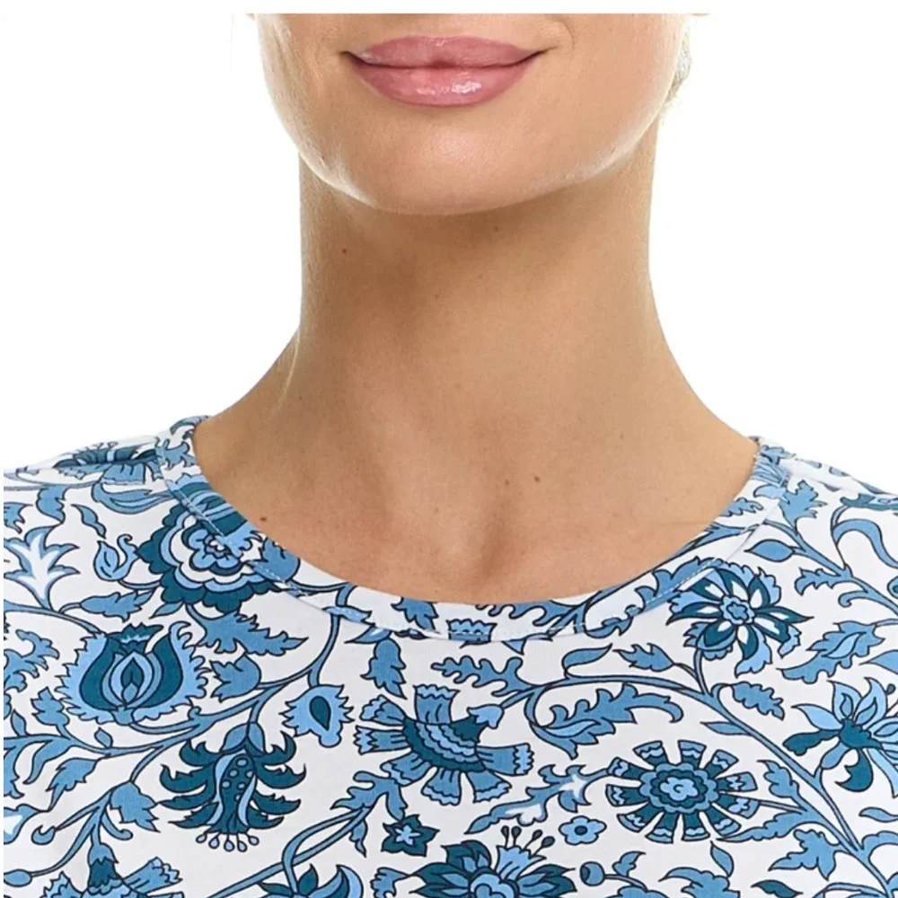 Vera Bradley White Artichoke Cotton Night Gown Pajama Sleep Shirt S NEW - Picture 4 of 4